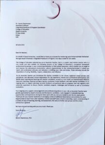 Lead Mentor commendation (2013)