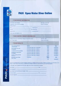 PADI Open Water Diver (March 2016)