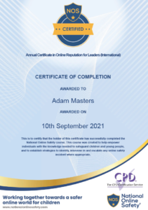 Annual certificate in online reputation for leaders international