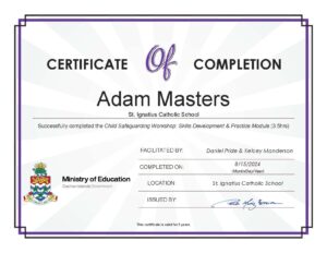 Awarded 'The Child Safeguarding Workshop: Skills Development & Practice' (3.5hrs)